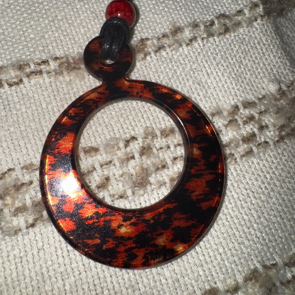 Tortoiseshell Pendant Necklace -Handmade